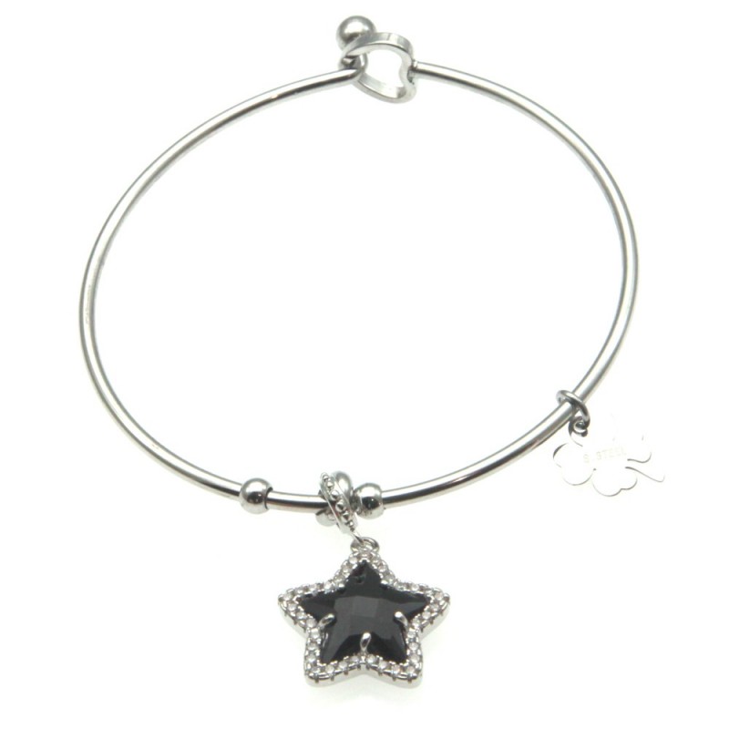 bracciale donna rigido con stellina e cuoricino