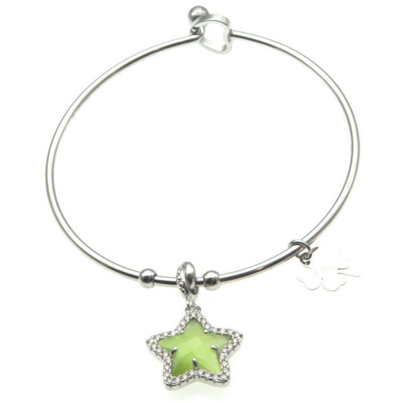 bracciale donna rigido con stellina e cuoricino