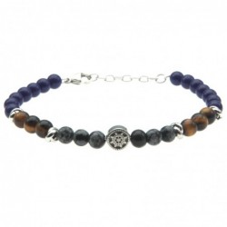 bracciale timone uomo pietre dure e acciaio