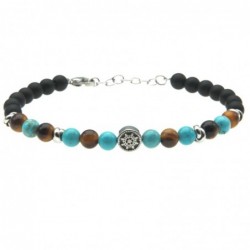 bracciale timone uomo pietre dure e acciaio