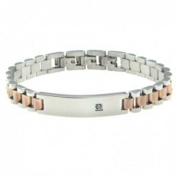bracciale uomo acciaio maglia president con piastra