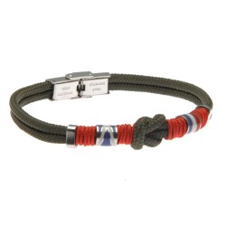 bracciale uomo nodo marino in cordoncino e acciaio