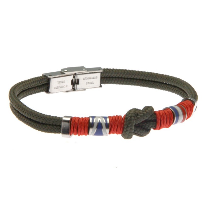 bracciale uomo nodo marino in cordoncino e acciaio