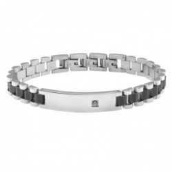 bracciale uomo acciaio maglia president con piastra