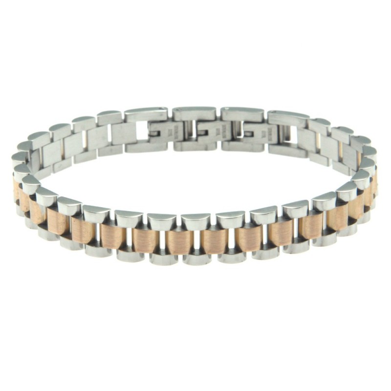 bracciale uomo acciaio maglia president