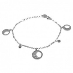 bracciale donna luna e stelle acciaio