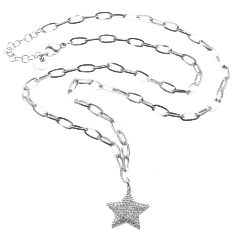 collana donna stella acciaio strass