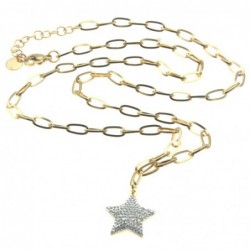 collana donna stella acciaio dorato e strass