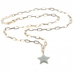 collana donna stella acciaio ramato e strass