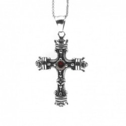 collana con croce in stile massone acciaio