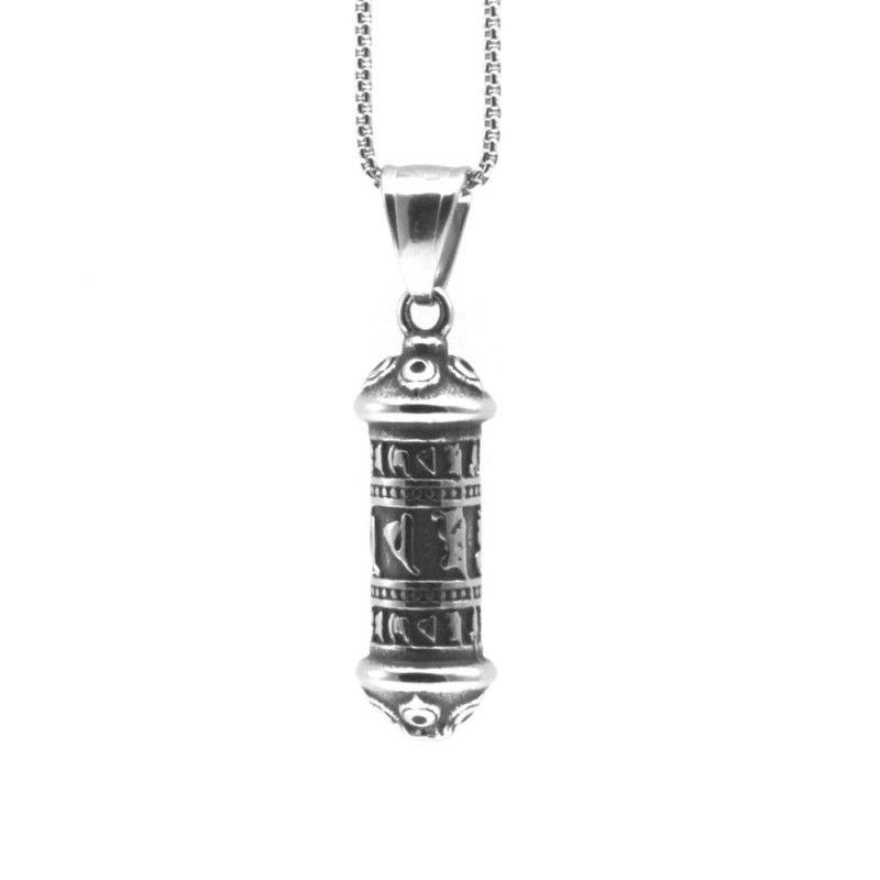 collana con cilindro in stile massone acciaio