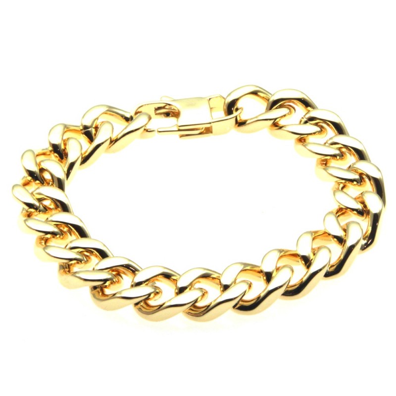 bracciale grumetta dorata uomo in acciaio
