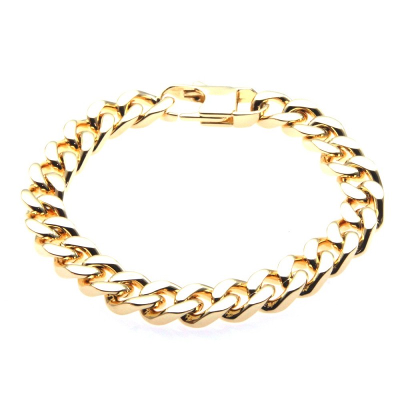 bracciale grumetta dorata uomo in acciaio