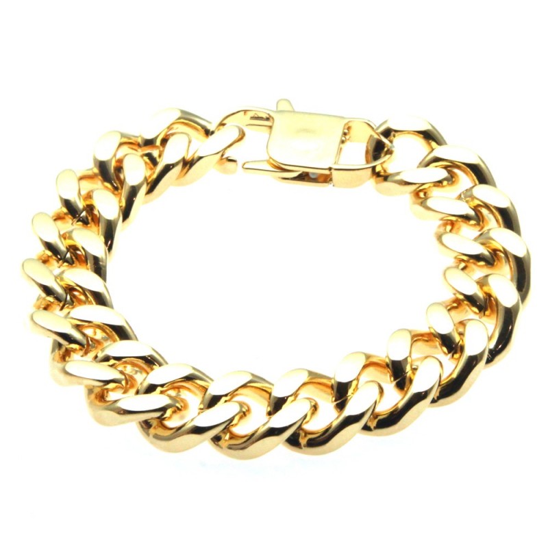 bracciale grumetta dorata uomo in acciaio