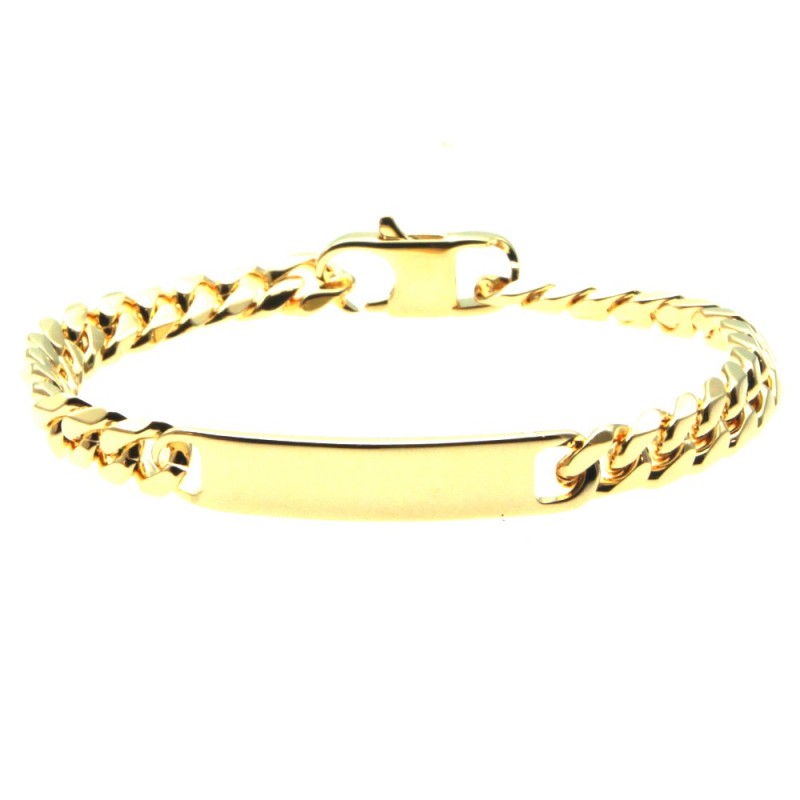 bracciale grumetta dorata uomo in acciaio