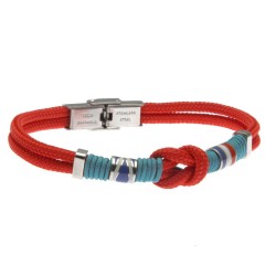 bracciale uomo nodo marino in cordoncino e acciaio