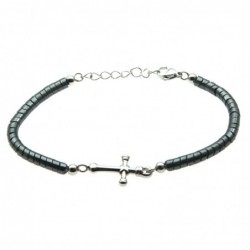 bracciale con croce uomo in acciaio