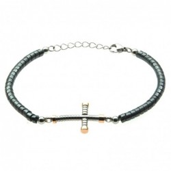 bracciale con croce uomo in acciaio