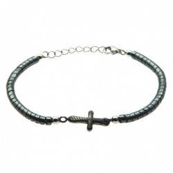 bracciale con croce uomo in acciaio