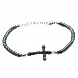 bracciale con croce uomo in acciaio