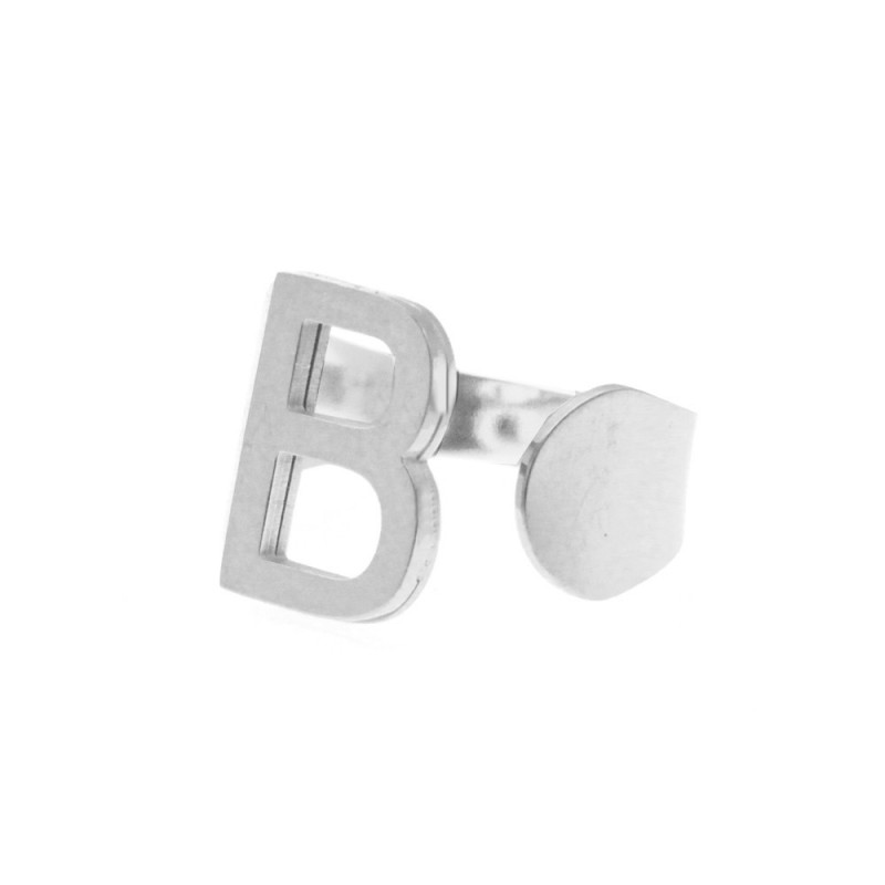 Anello con lettera b donna acciaio