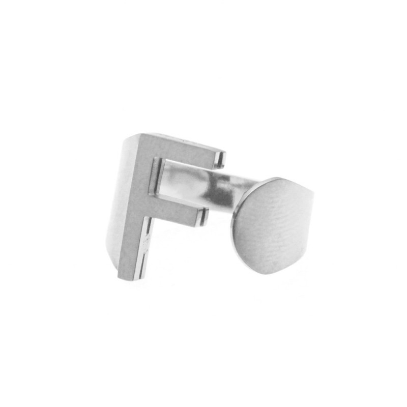 Anello con lettera f donna acciaio