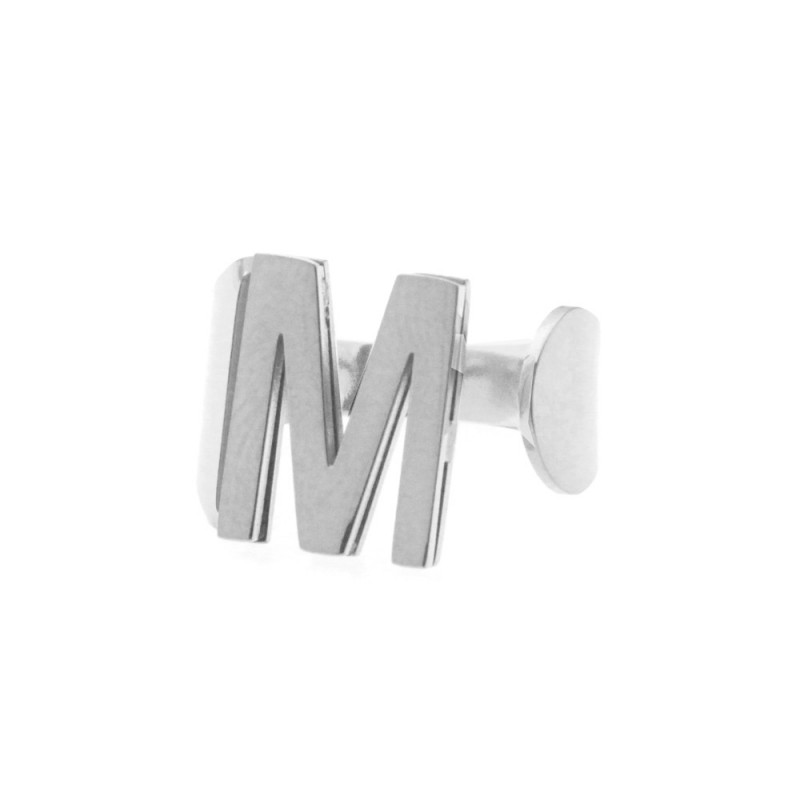 Anello con lettera m donna acciaio