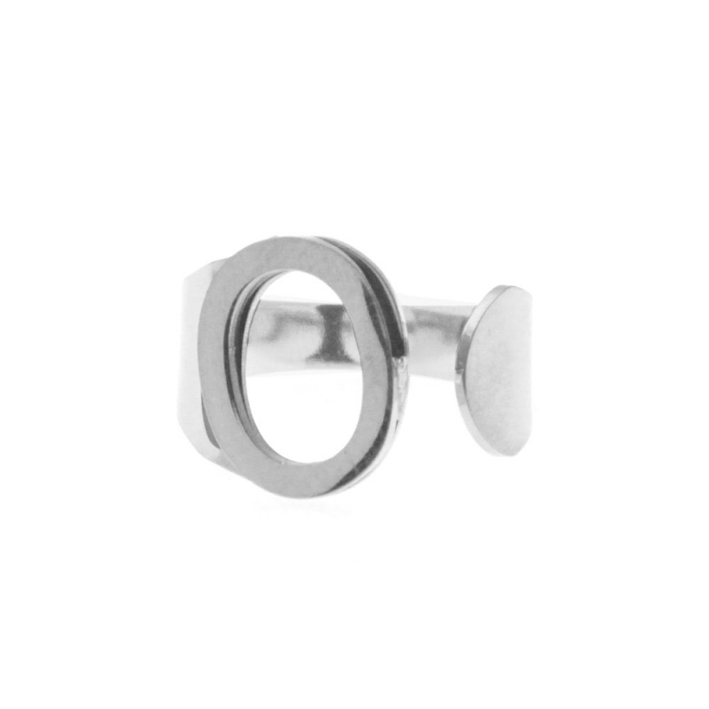 Anello con lettera o donna acciaio