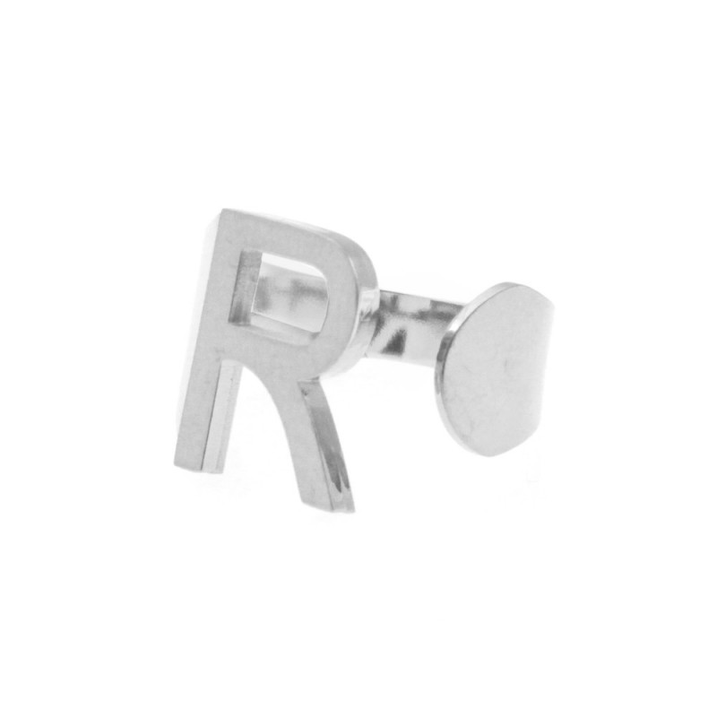 Anello con lettera r donna acciaio