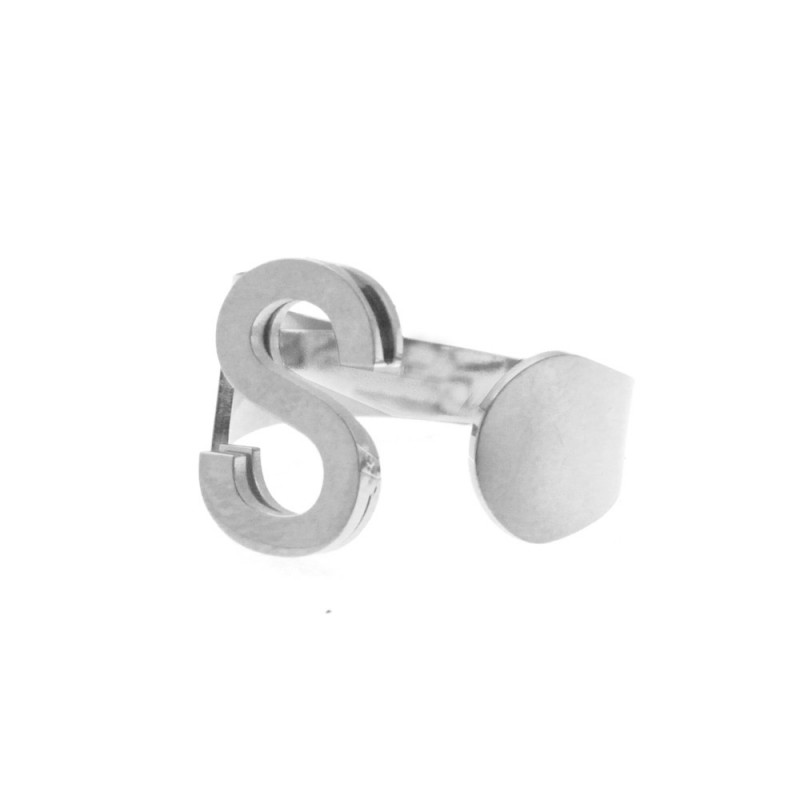 Anello con lettera s donna acciaio