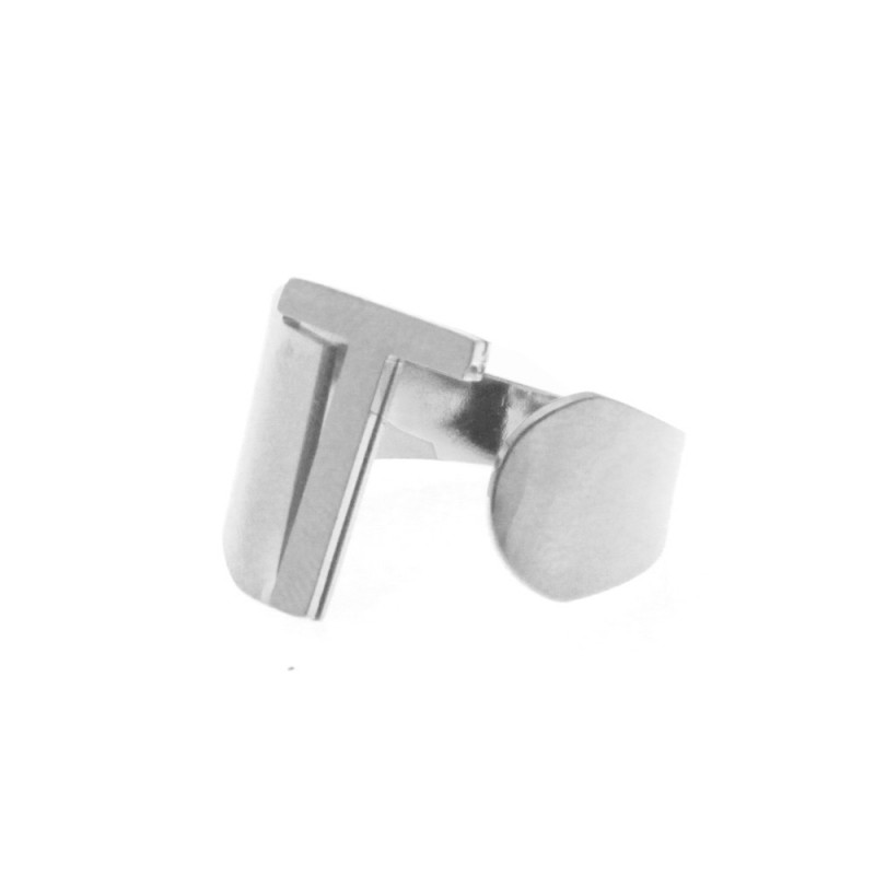 Anello con lettera t donna acciaio