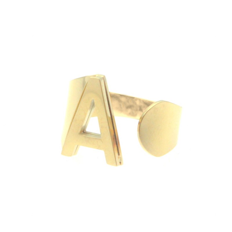 Anello con lettera a donna acciaio
