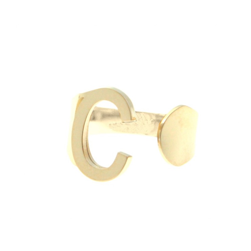 Anello con lettera c donna acciaio