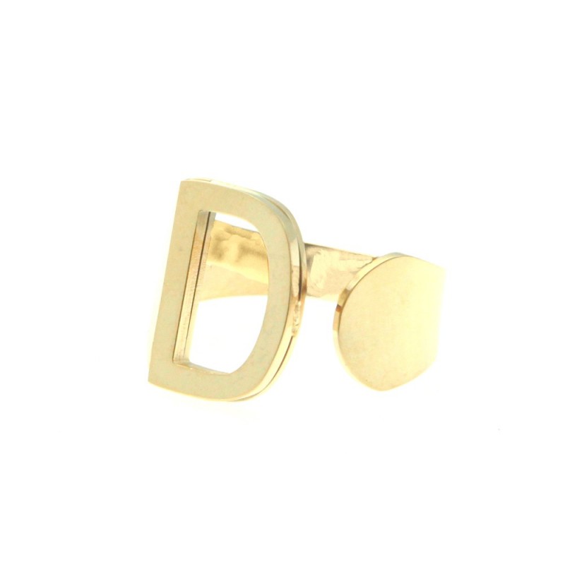 Anello con lettera d donna acciaio