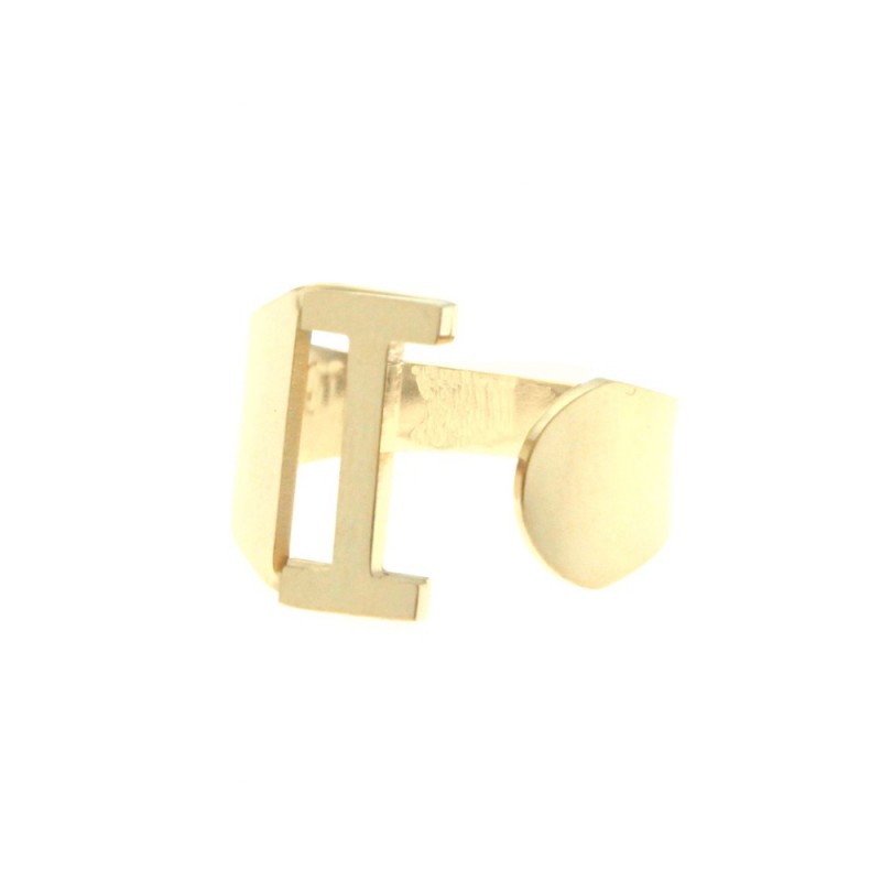 Anello con lettera i donna acciaio