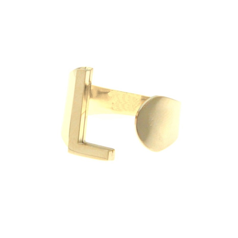 Anello con lettera l donna acciaio