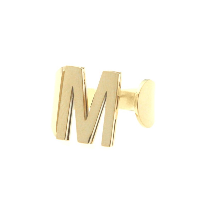 Anello con lettera m donna acciaio