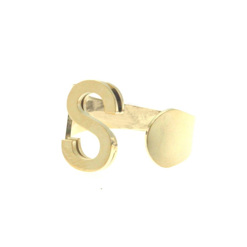Anello con lettera s donna acciaio