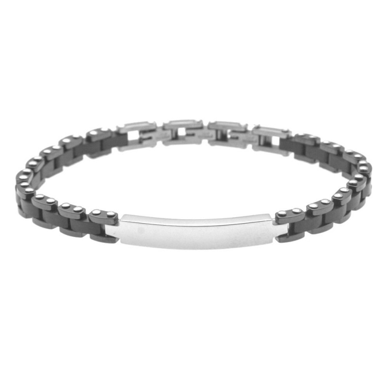 Bracciale uomo acciaio con piastra