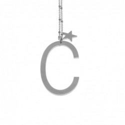 Collana con lettera c iniziale donna acciaio