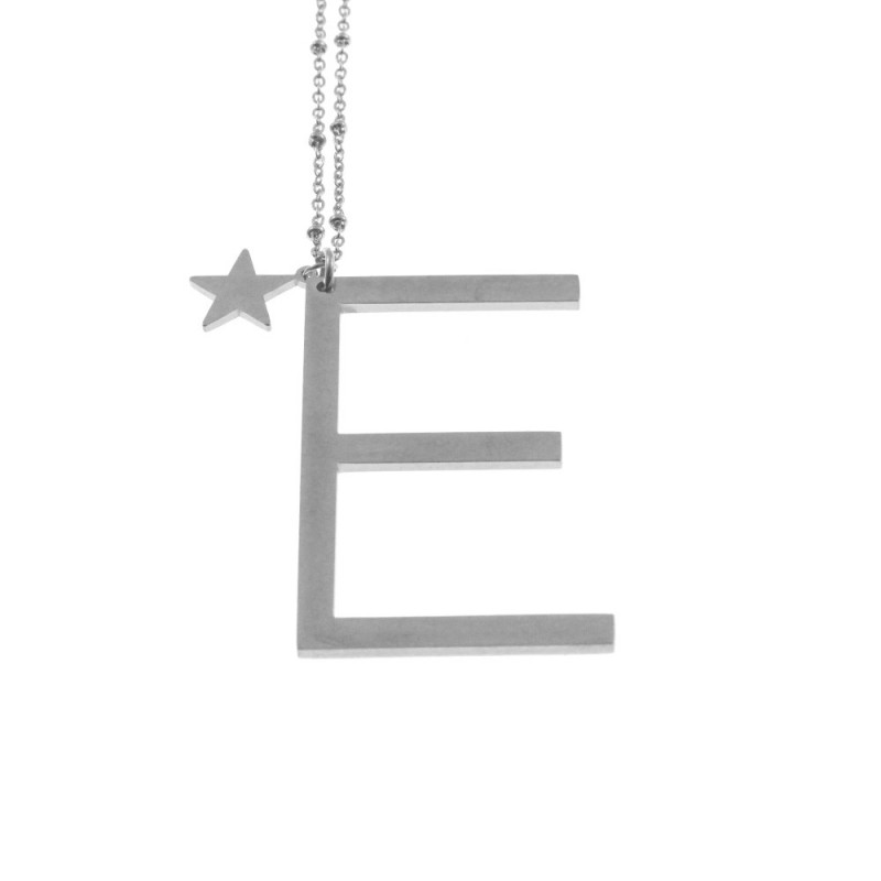 Collana con lettera e iniziale donna acciaio