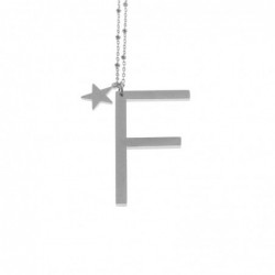 Collana con lettera f iniziale donna acciaio