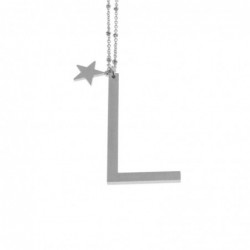 Collana con lettera l iniziale donna acciaio