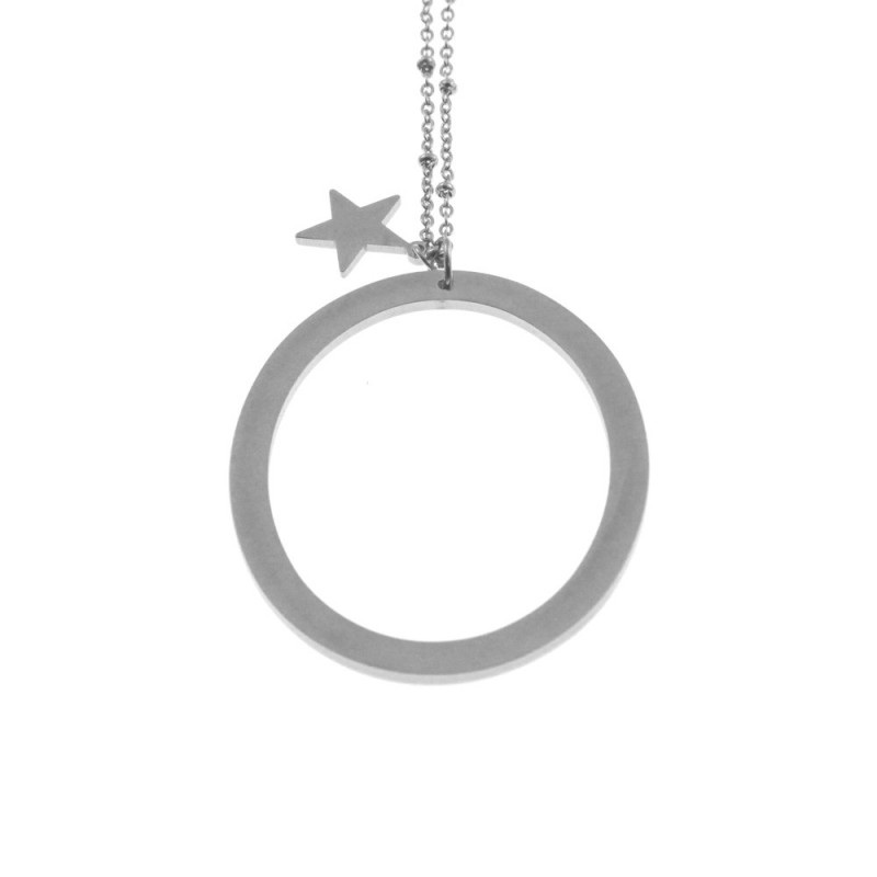 Collana con lettera o iniziale donna acciaio