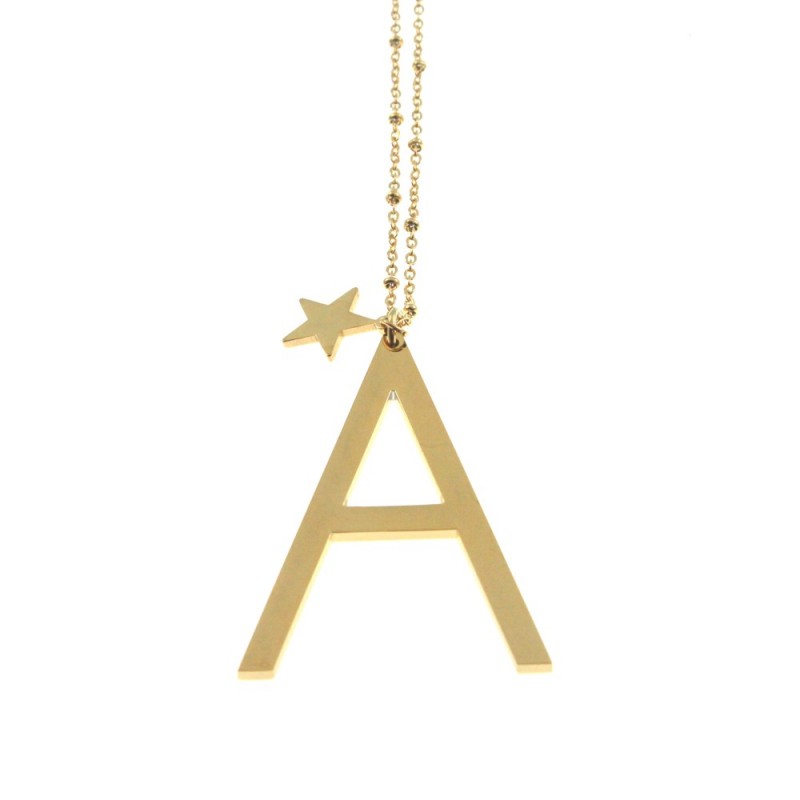 Collana con lettera a iniziale donna acciaio