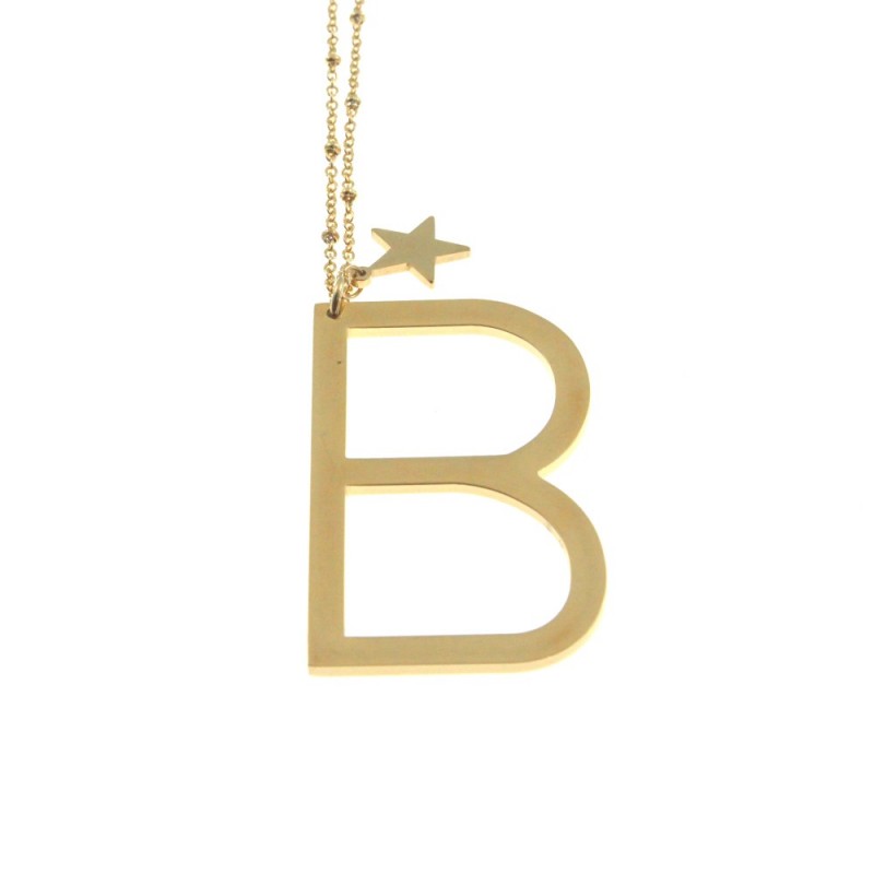 Collana con lettera b iniziale donna acciaio