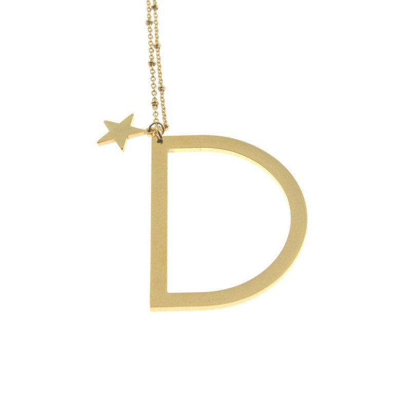 Collana con lettera d iniziale donna acciaio
