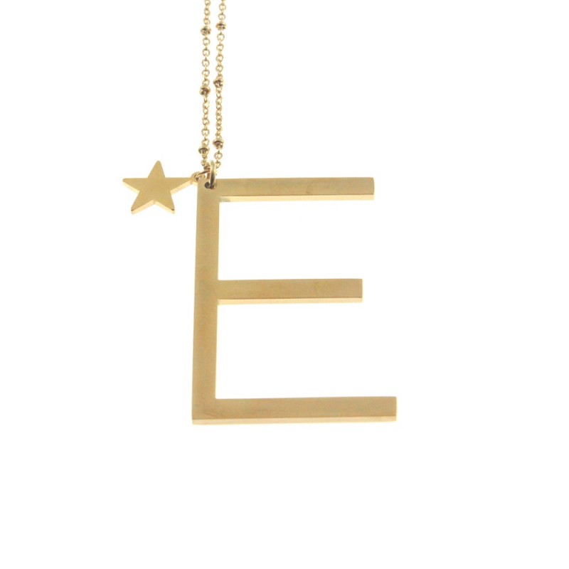 Collana con lettera e iniziale donna acciaio
