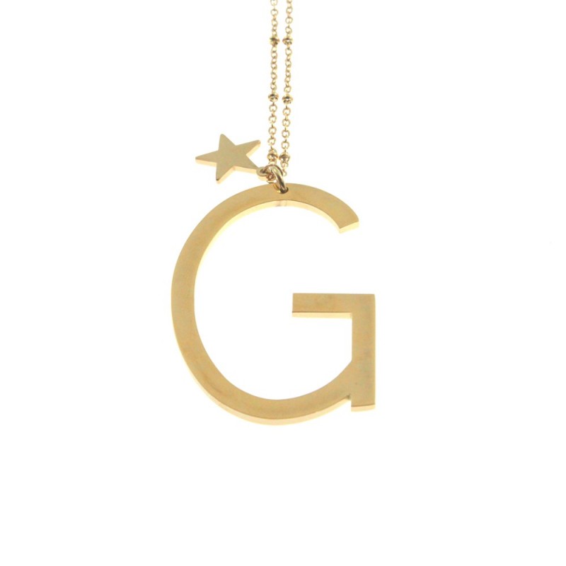 Collana con lettera g iniziale donna acciaio