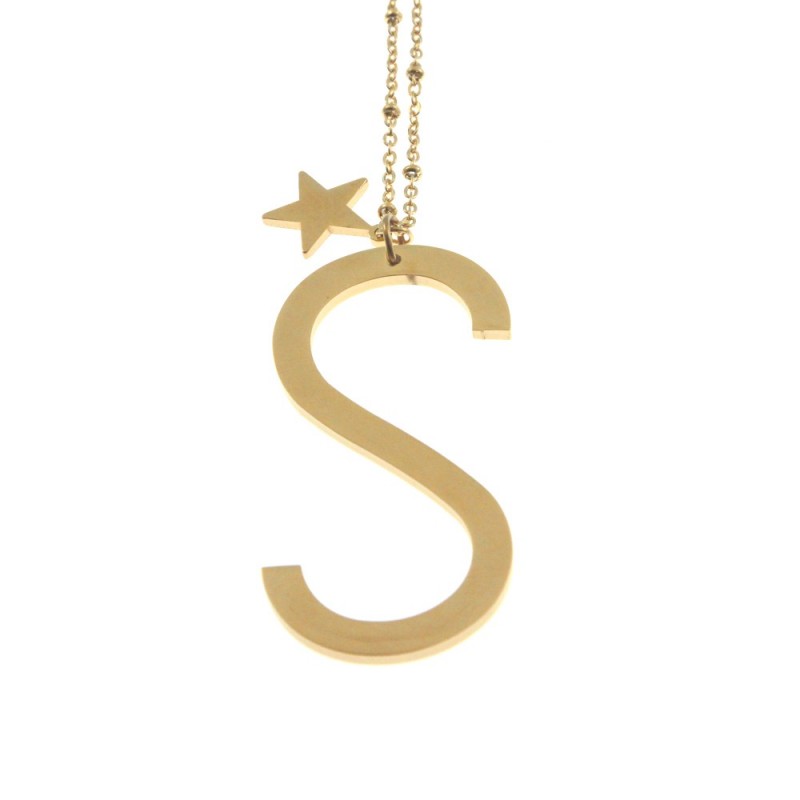Collana con lettera s iniziale donna acciaio